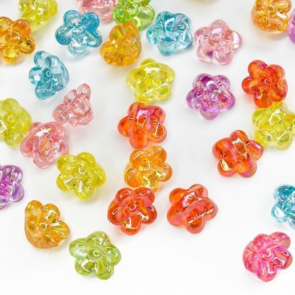 бусина, акрил "сирень", цветовой микс ав, 10x10.5x6.5 мм