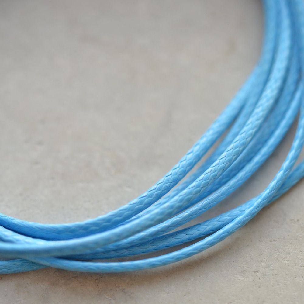 шнур вощеный, цвет яркий голубой, 1 мм
