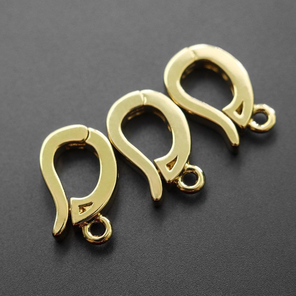 бейл "фолд", с защелкой, позолота, 12x10x2.5 мм