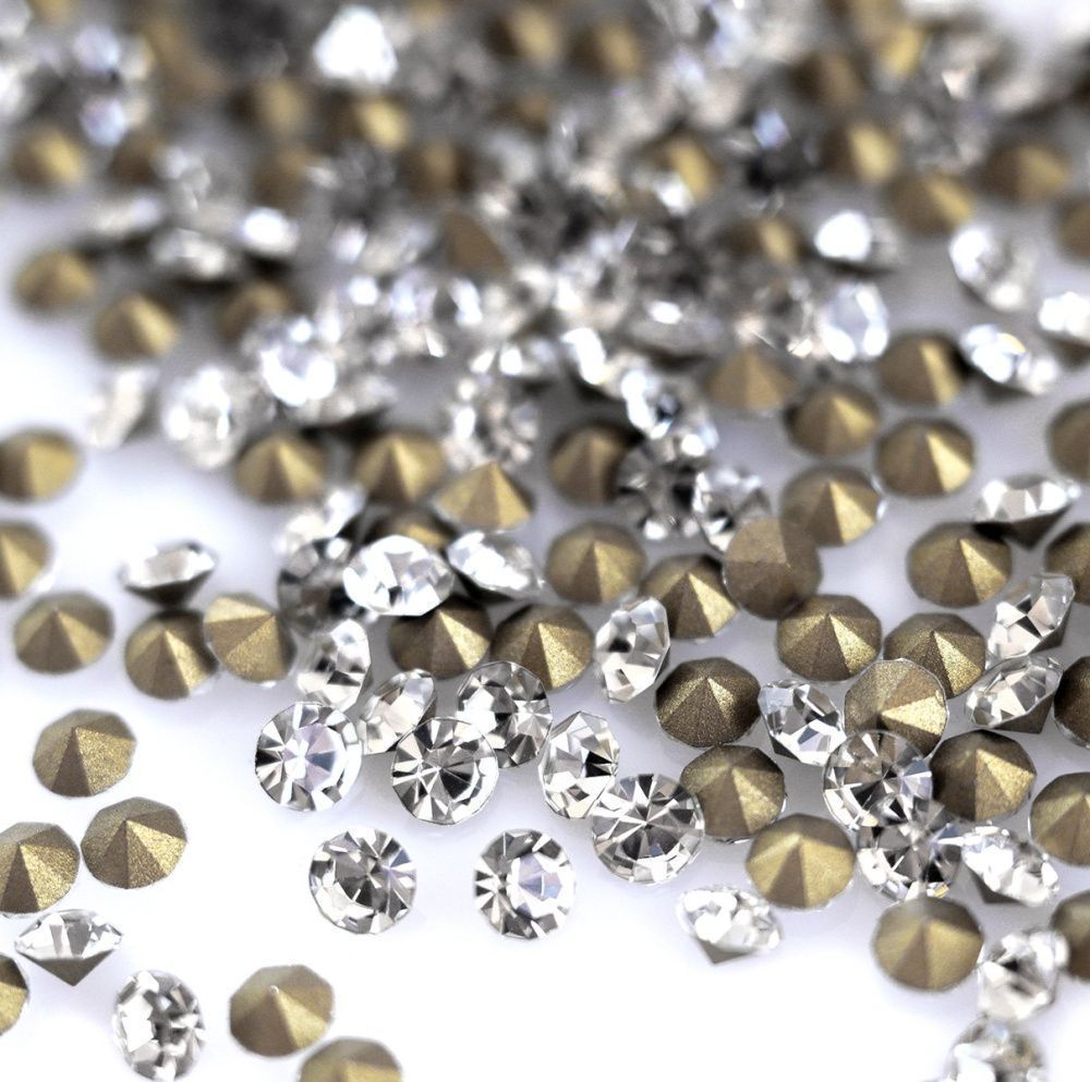 стразы ювелирные, конические, стекло, цвет crystal, 3.8 мм