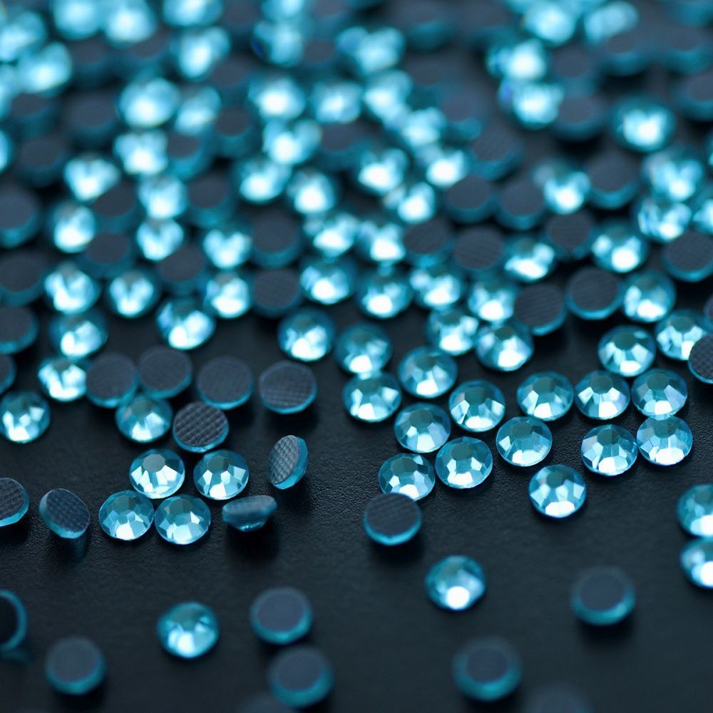 стразы термоклеевые горячей фиксации dmc, аквамарин, ss16