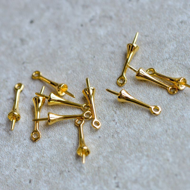 бейл "тромбон", позолота, 16x4 мм