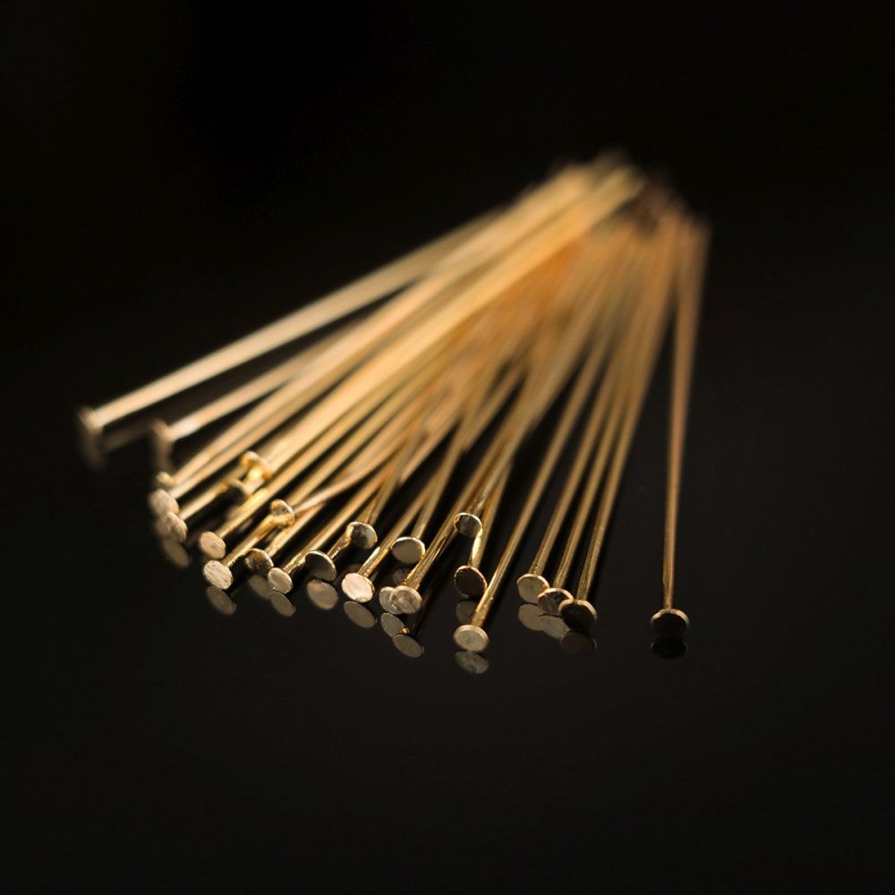 пины-гвоздики, позолота, 35x0.7 мм