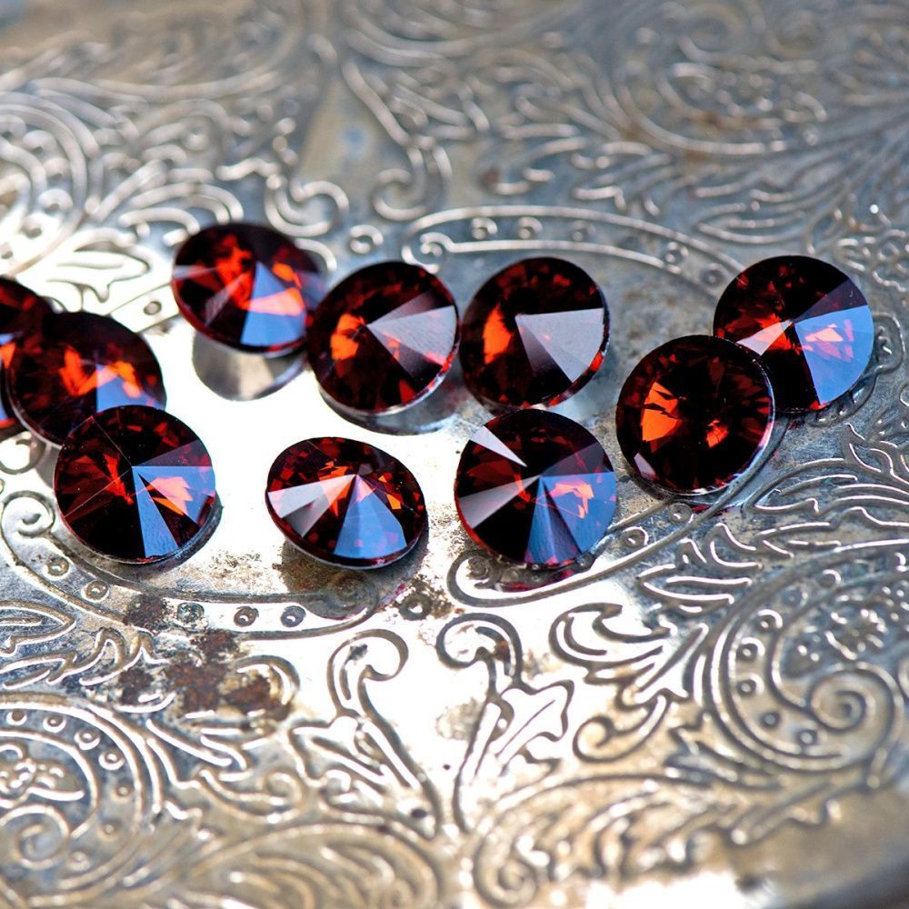 кабошон стекло риволи, цвет coffee, 14х7 мм