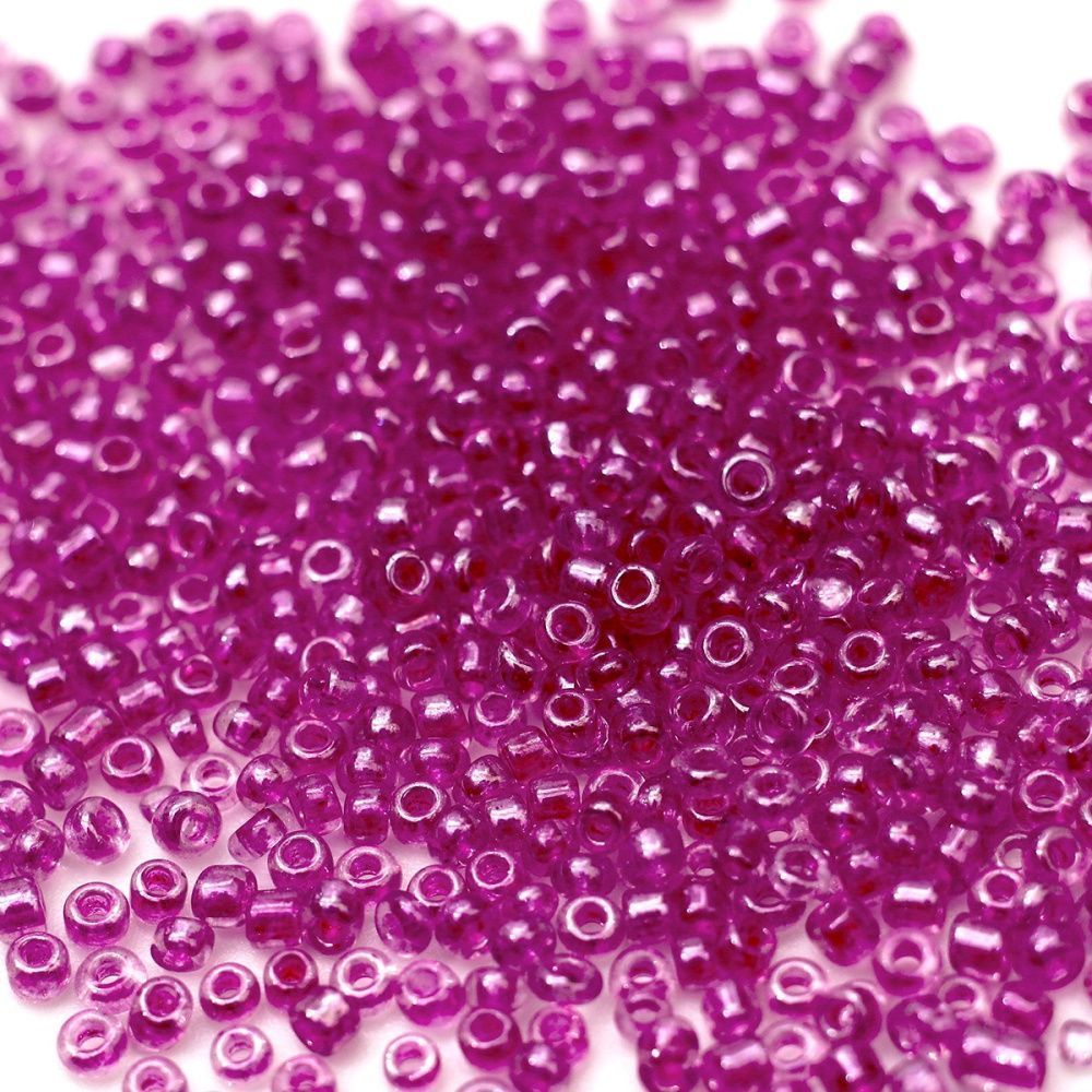 бисер "радуга", цвет фуксия (вн.окрашен), люстровый, 12/0 (уп 7 г)