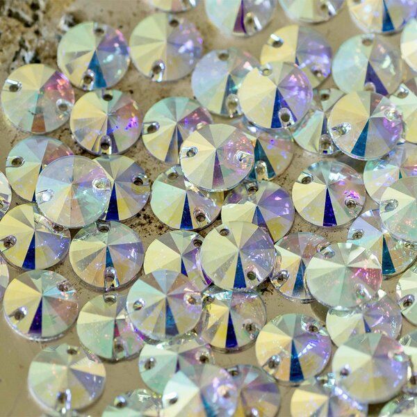 стразы пришивные rivoli, смола, бензиновые, 10 мм