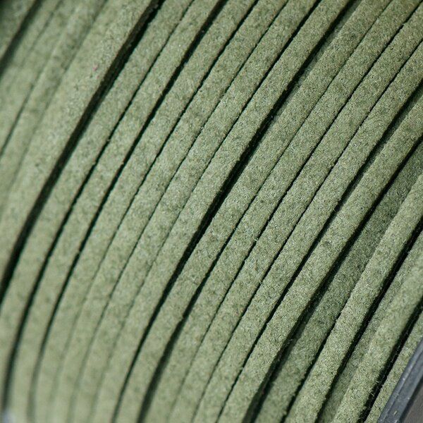 шнур из искусственной замши, грязно-зеленый, 3х1.5 мм