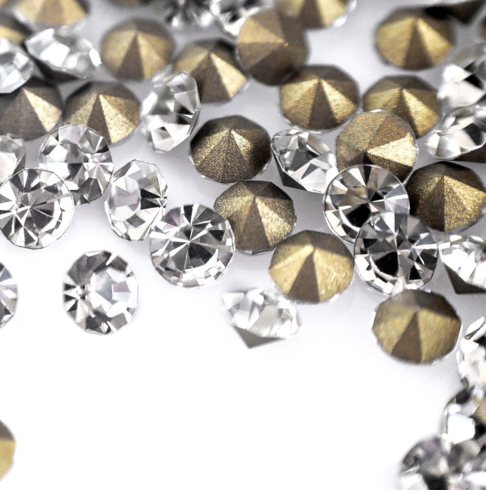 стразы ювелирные, конические, стекло, цвет crystal, 3.8 мм