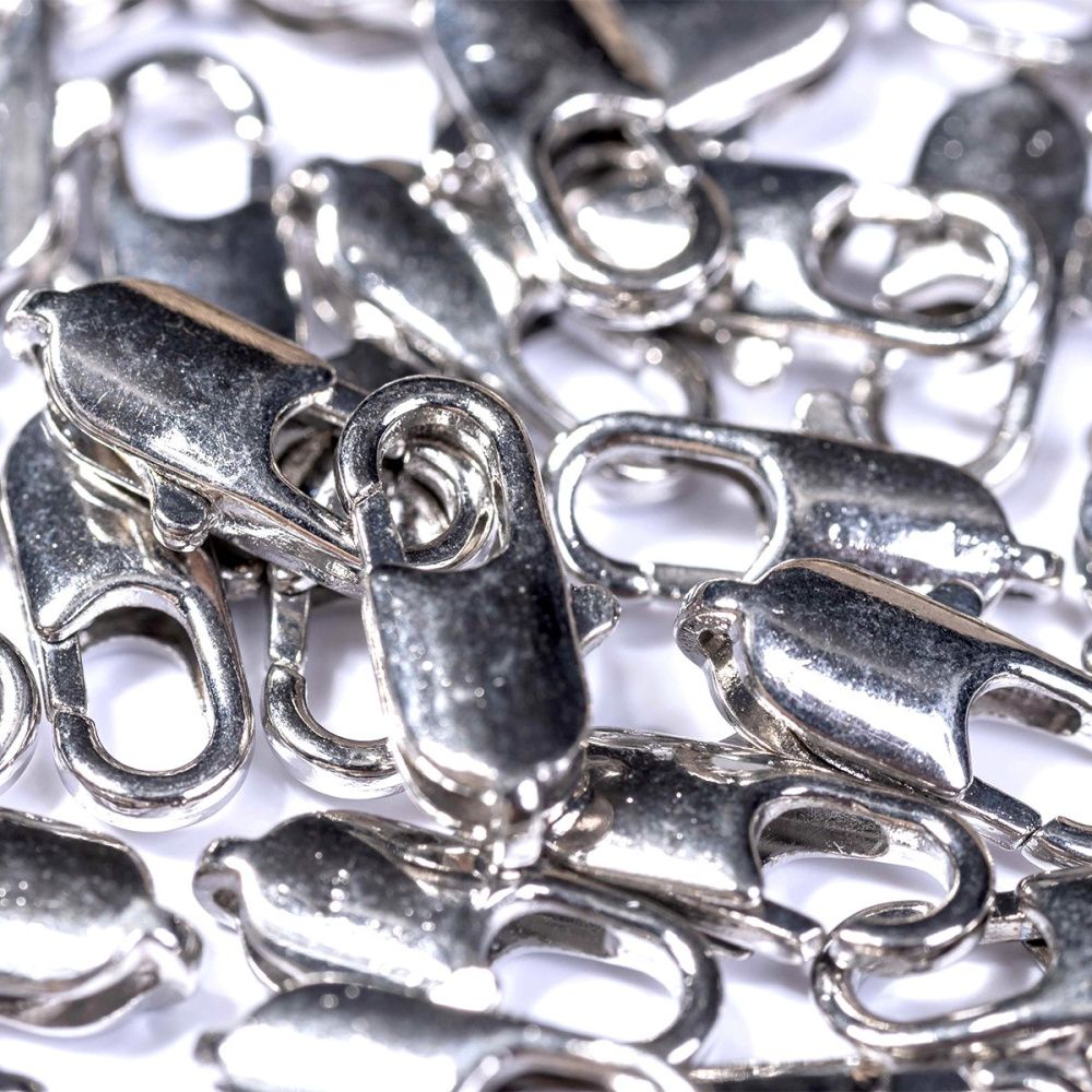 замочек-лобстер прямоугольный, сталь гипоаллергенная, 13x6x3 мм