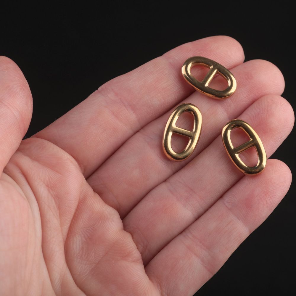 коннектор "пряжка", позолота, 17x10x2.5 мм