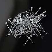 Пины с петлей, цвет платина, 35х0.7 мм (уп ок. 240 шт)