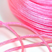 Шнур атласный для кумихимо, цвет ярко-розовый, 1 мм (уп 4 м)