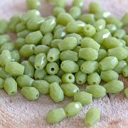 Бусина "Капля", граненая, стекло, цвет зеленый оливковый, 5х3мм