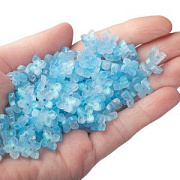 Бусина "Вероника", стекло, цвет голубой, 10x10x3.5 мм