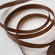 Лента, атлас, цвет коричневый, ширина 10 мм