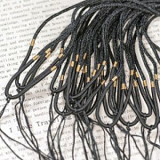 Основа для ожерелья плетеная, нейлоновый шнур, черный, 340х2.5 мм