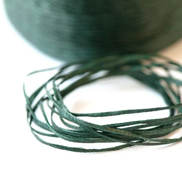 шнур вощеный, цвет темно-зеленый, 1х0.4 мм