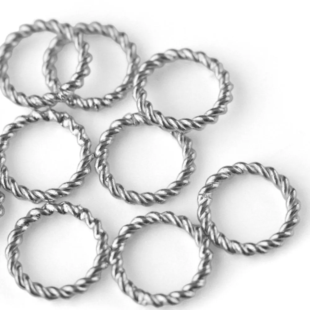 колечко соединительное витое, цвет платина, 8x1 мм