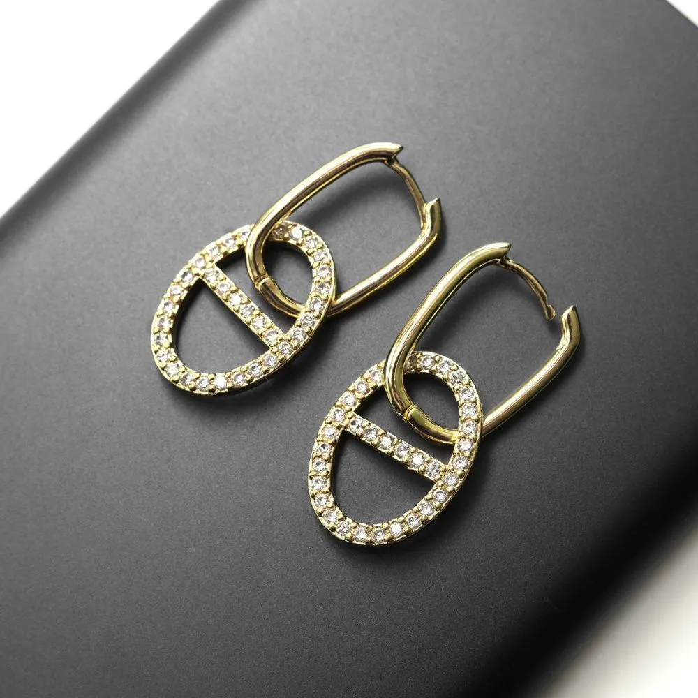 швензы "нексус", с цирконием, цвет золото, 35 мм