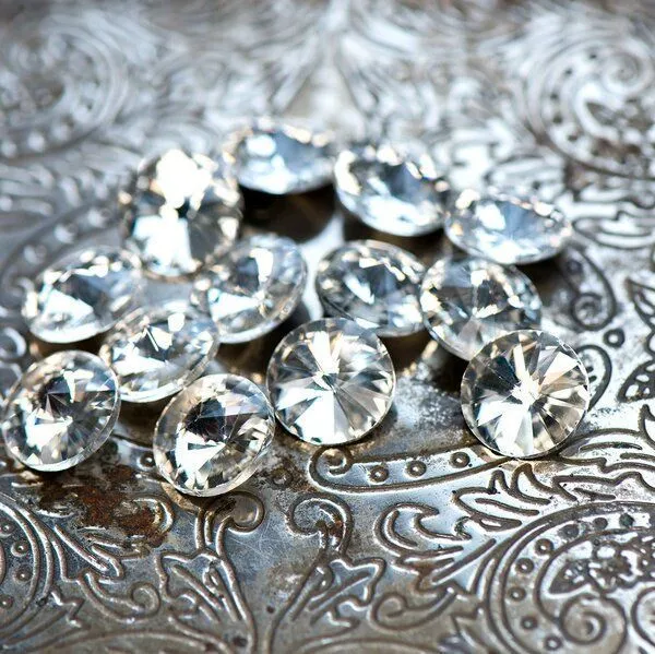 кабошон стекло риволи, цвет прозрачный, 14х7 мм