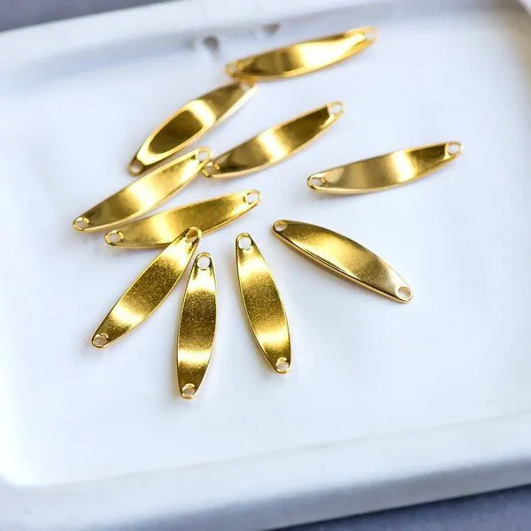 коннектор стальной "лонг", цвет золото, 25x6x1 мм