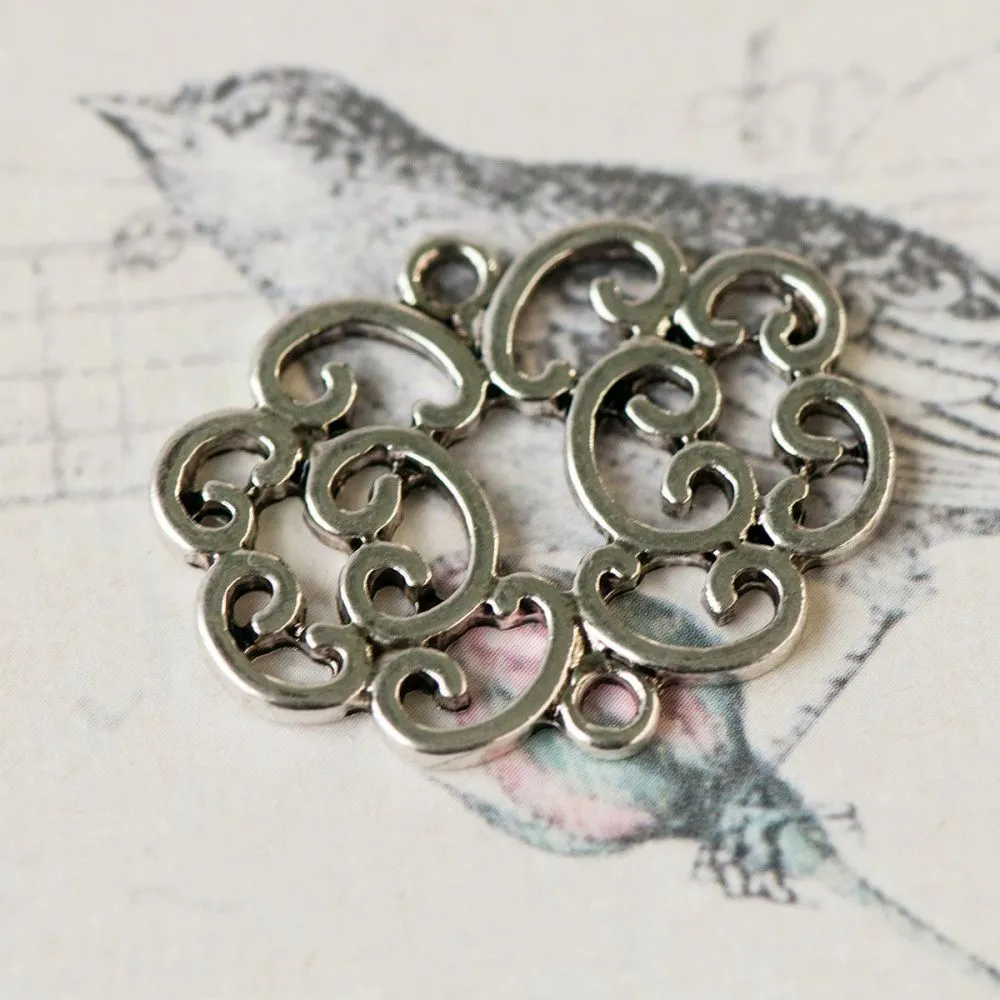 коннектор "флори", цвет серебро, 24x30x2 мм