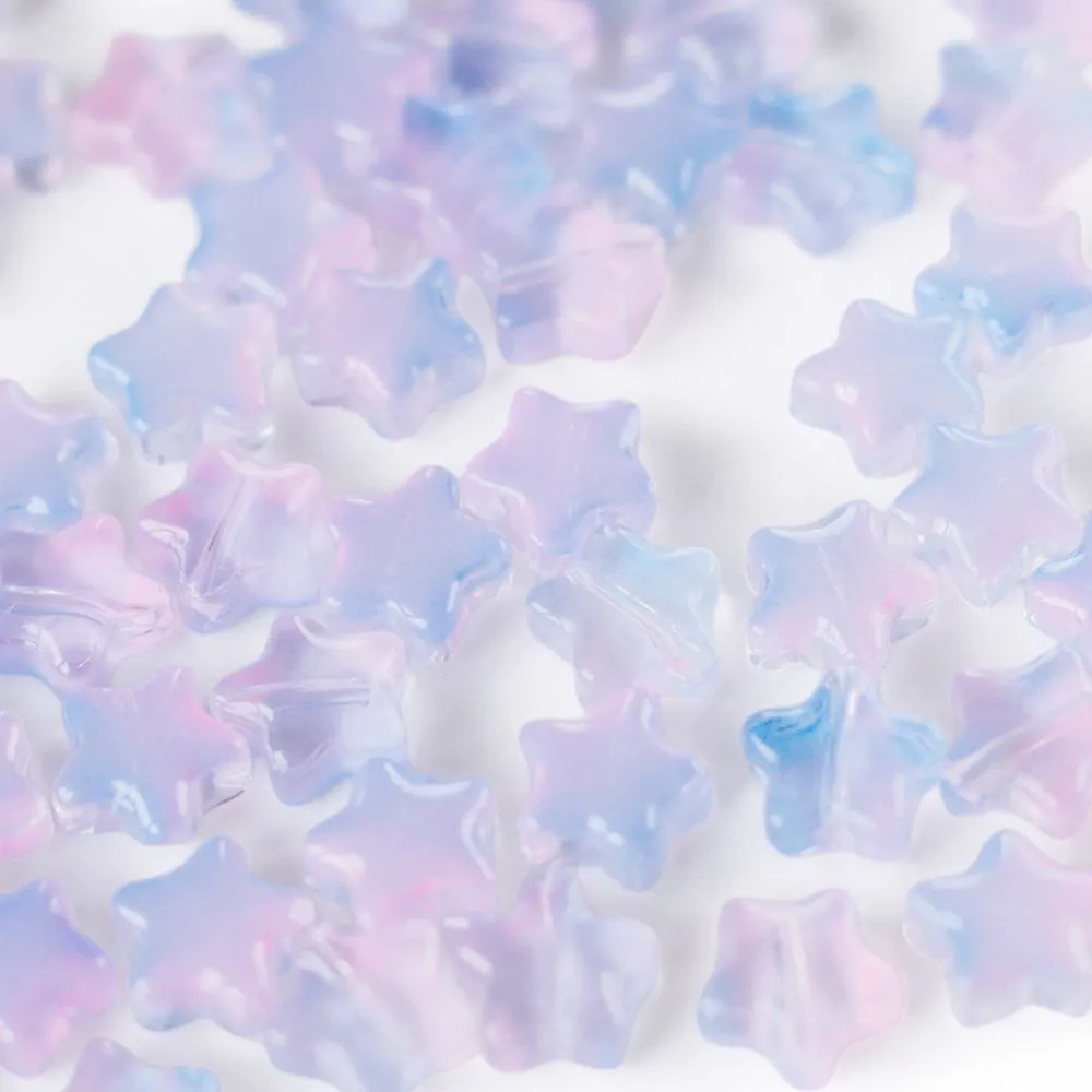 бусина "звездочка", стекло, цвет сиреневый прозрачный, 8x8.5x4 мм