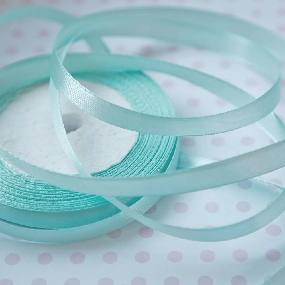 лента, атлас, цвет аквамариновый светлый, ширина 10 мм ленты
