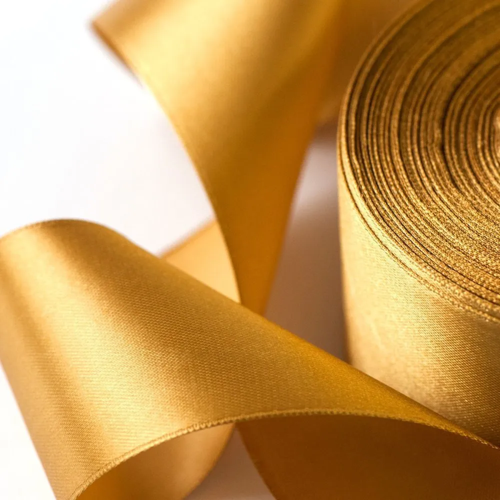 лента, атлас, цвет зеленое золото, ширина 50 мм ленты