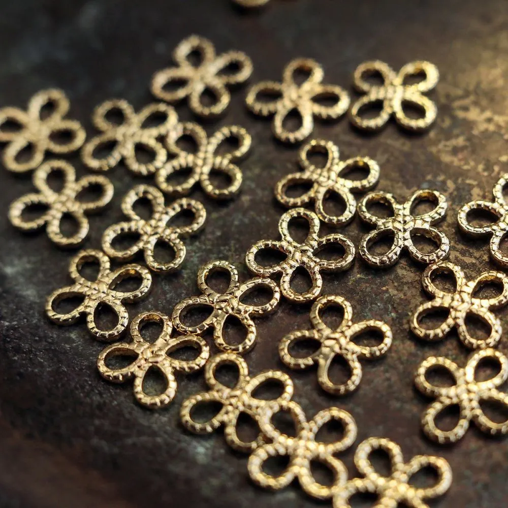 коннектор "контур", позолота, 10x10x1.5 мм