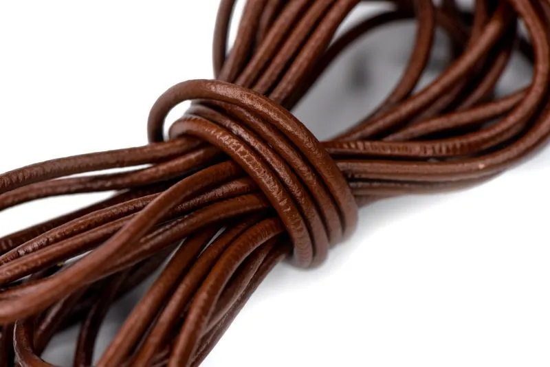 шнур кожаный, цвет шоколадный, диаметр 2.5 мм