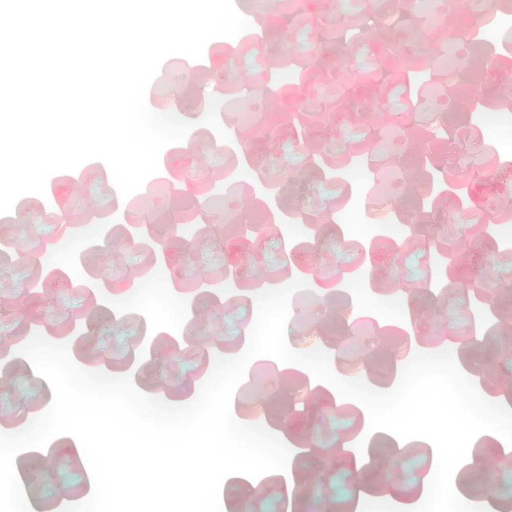 бусина "вероника", стекло, цвет св.розовый, 10x10x3.5 мм