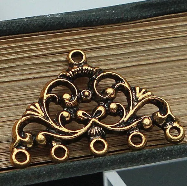 коннектор "каданс", цвет античное золото, 13x17x2 мм