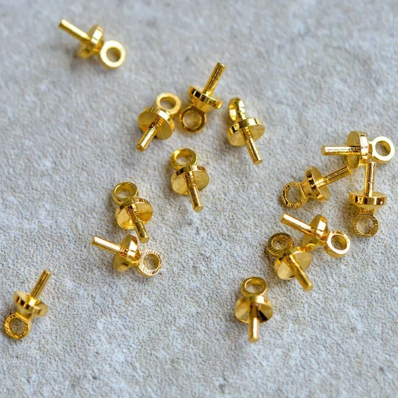 бейл "гвоздик", позолота, 8x4 мм