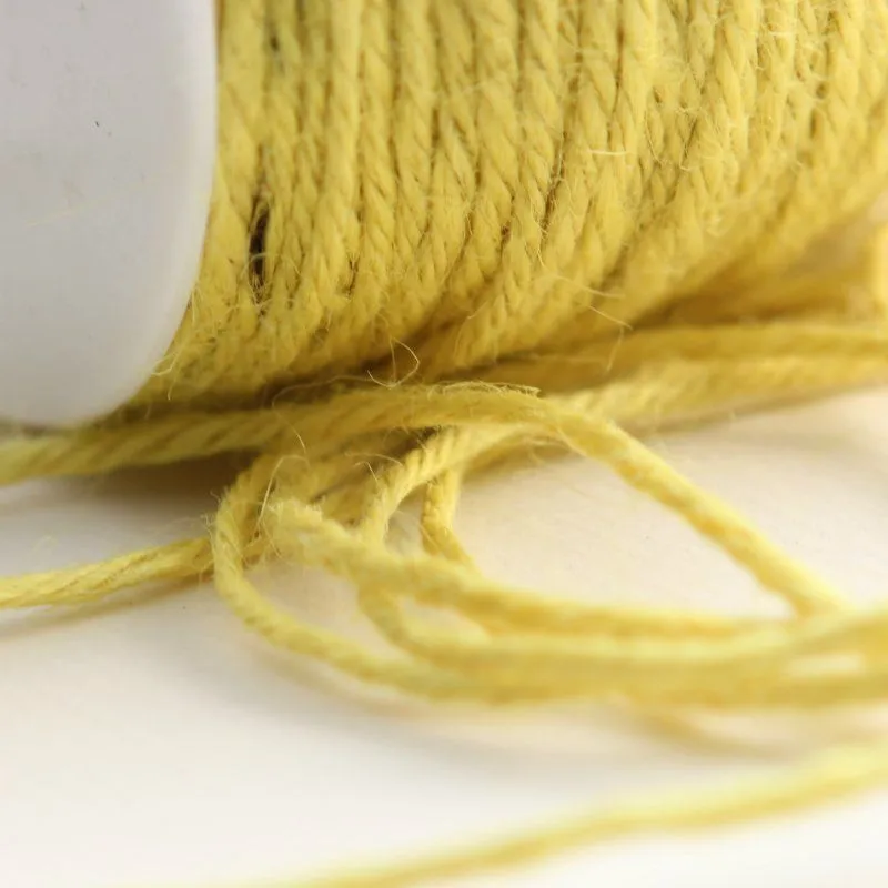 шнур конопляный, цвет желтый, 2 мм (уп 5 м)