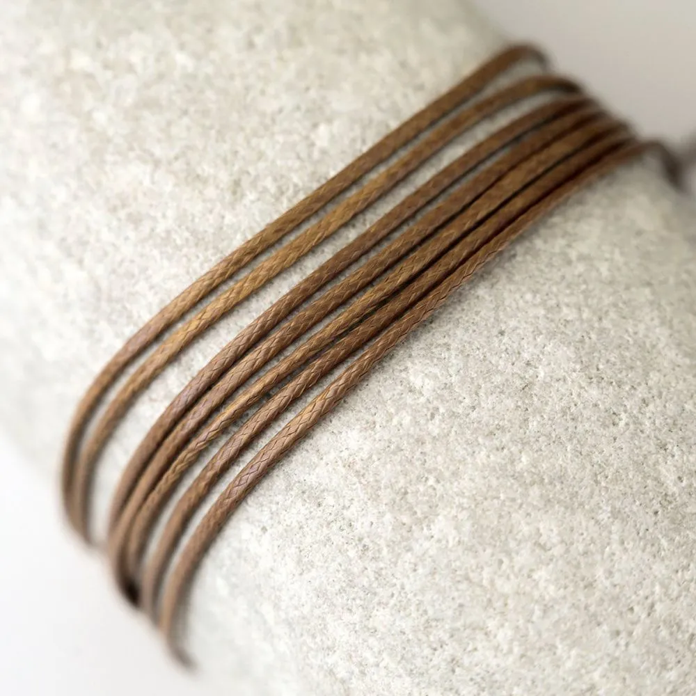 шнур вощеный, цвет бежевый, 1 мм