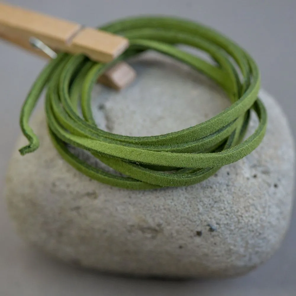 шнур из искусственной замши, светло-зеленый, 3х1.5 мм