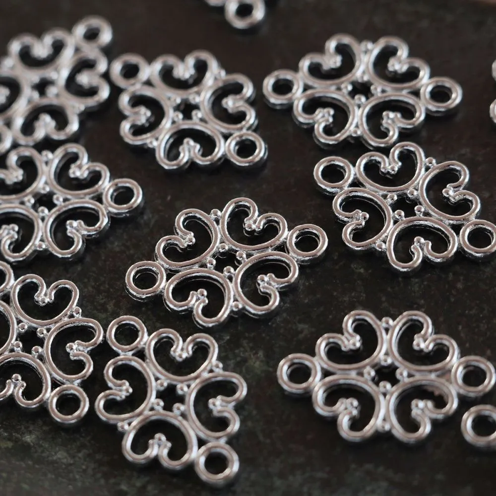 коннектор "кризанта", цвет платина, 18x13x1 мм