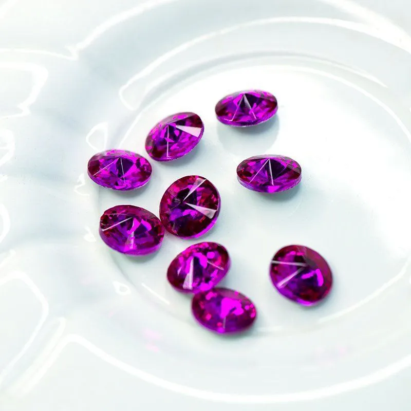 кабошон стекло риволи, цвет rose, 12 мм