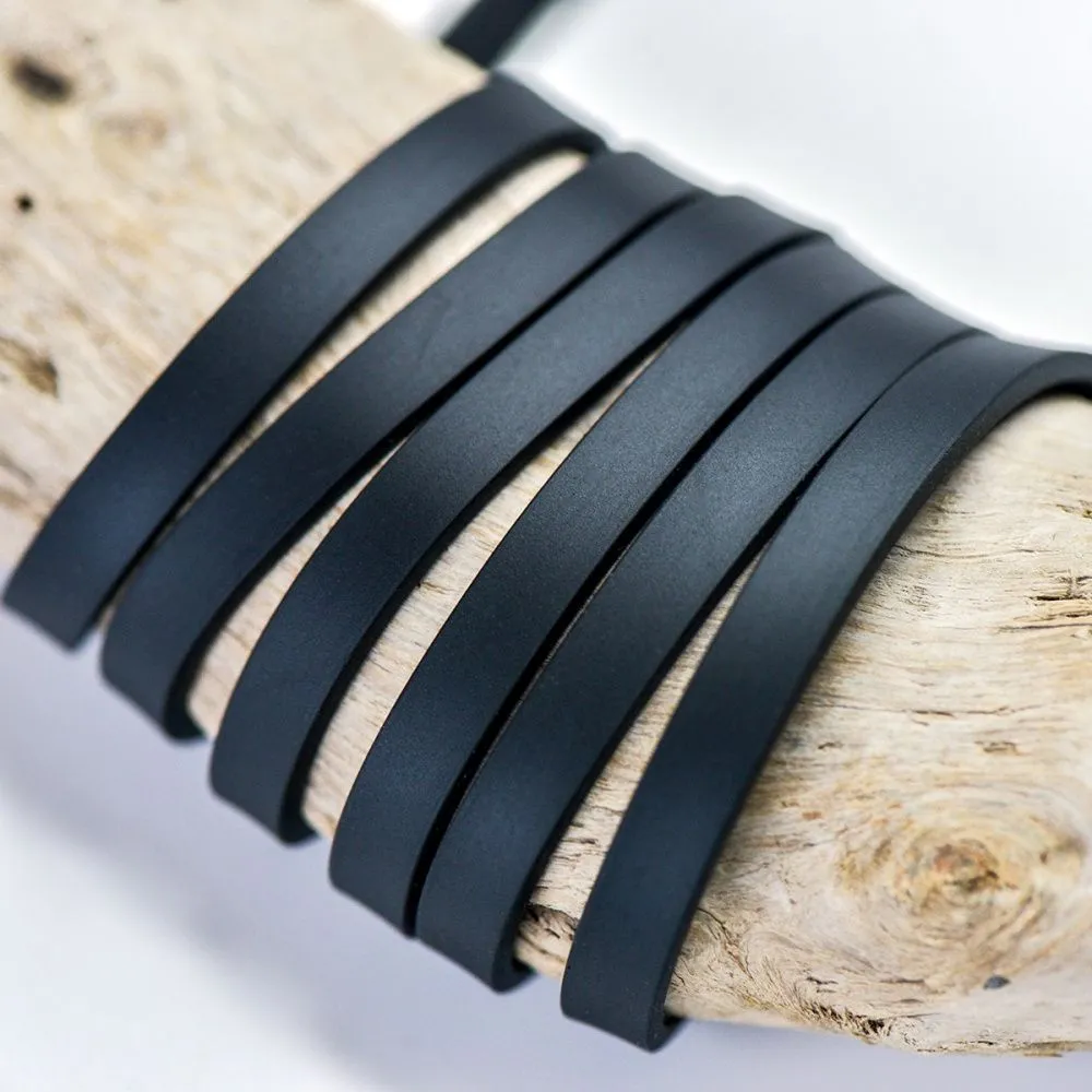 шнур резиновый, плоский, цвет черный, 6х2 мм