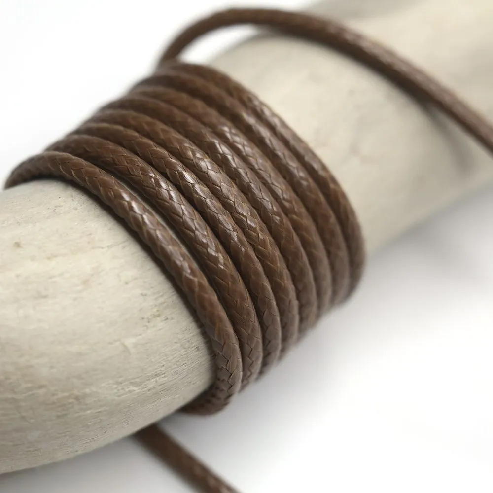 шнур вощеный, цвет коричневый, 2 мм
