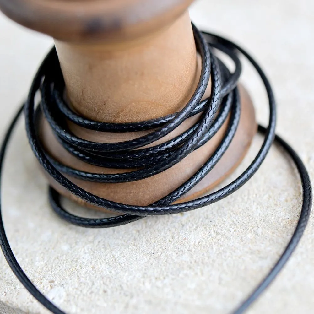 шнур вощеный, цвет черный, 1.5 мм