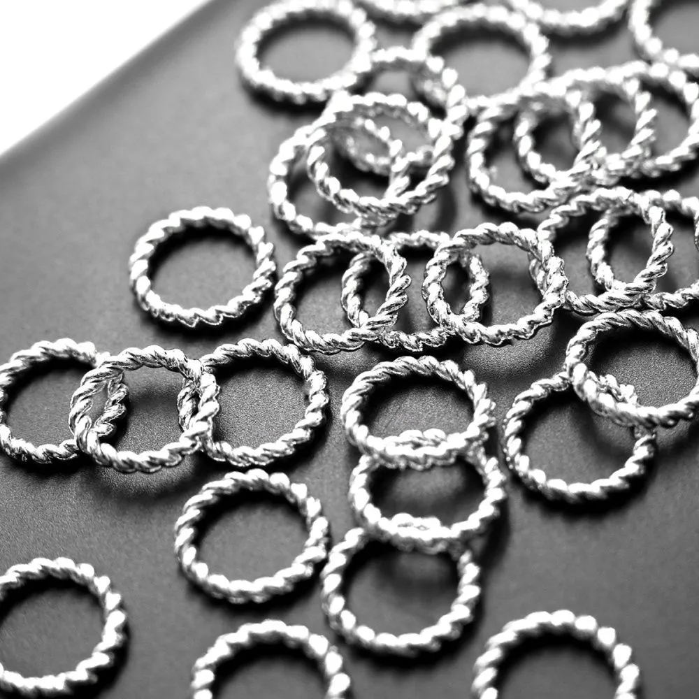 колечко соединительное витое, цвет серебро, 8x1 мм