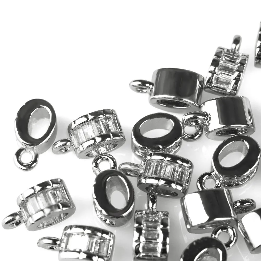 бейл "грид", покрытие платина/циркон, 9.5x4x5 мм