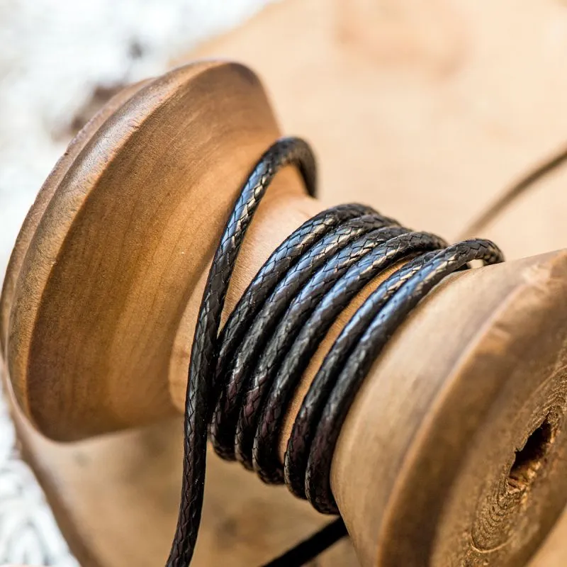 шнур вощеный, цвет черный, 2 мм