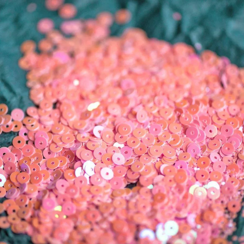 пайетки плоские, пыльный розовый радужный, 4 мм