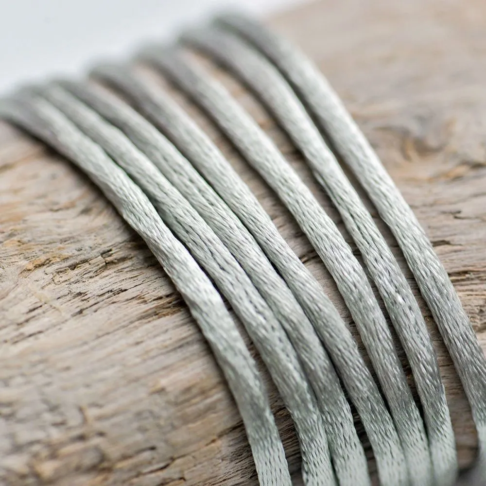 шнур атласный для кумихимо, цвет стальной, 2 мм