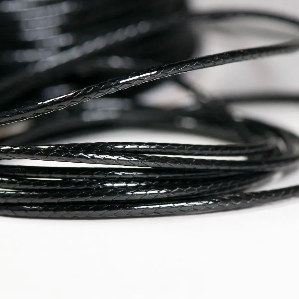 шнур вощеный, цвет черный, 1.5 мм