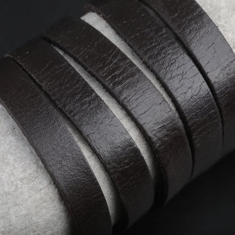 шнур кожаный, плоский, цвет коричневый, 10х2.5 мм