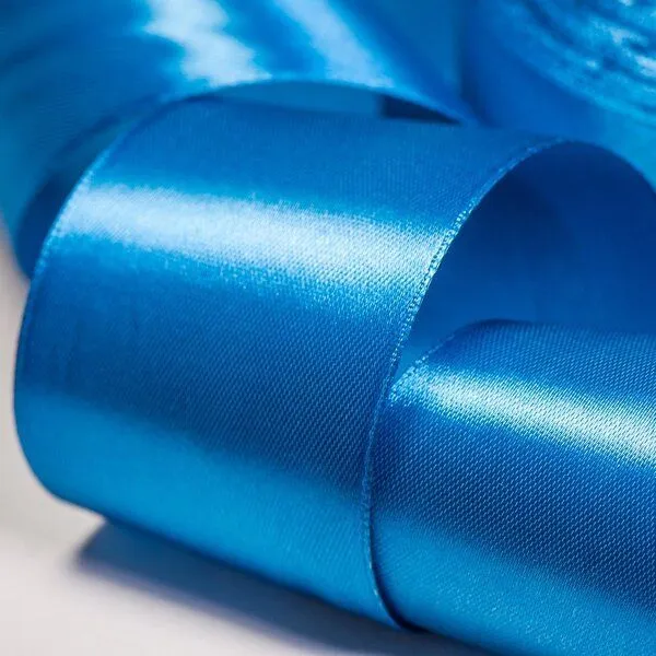 лента, атлас, цвет синий, ширина 50 мм ленты